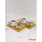 2 Adet Doğal Bambu Hazeran Tepsi, Sunum Tepsisi, Servis Tepsisi, Kahve Sunum , Çay Tepsisi (15 X 25 Cm)