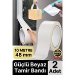 2 Adet Ekstra Güçlü Dayanıklı Su Geçirmez Sızdırmaz Yalıtım İzolasyon Beyaz Tamir Bandı 10 Mt 48 Mm