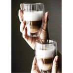 2 Adet Espresso Bardak Yeni Tasarım Çift Cidarlı Bardak 300 ml Ofis Ev Fincan / Espresso - Şeffaf