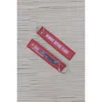 2 Adet F-35A Remove Before Flight Yazili Kirmizi Beyaz Nakis islemeli Bez Anahtarlik