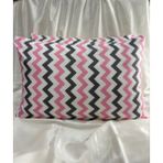 2 Adet Fermuarlı Pembe Zikzak Yastık Kılıfı | 50X70 cm | %90 Pamuk - Şeker Pembesi