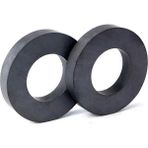 2 Adet Ferrit Mıknatıs, 80MM x D40MM x 15MM Güçlü Ferrit Kömür Seramik Halka Mıknatıs - Siyah