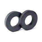 2 Adet Ferrit Mıknatıs, 80mm X D40mm X 15mm Güçlü Ferrit Kömür Seramik Halka Mıknatıs