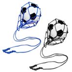 2 Adet Futbol Topu Net Futbol Antrenman Ekipmanları Futbol Kick Trainer Çantaları Futbol Kick Throw Solo Antrenman Antrenman Yardımı Top Boyutları 3, 4, 5 (Mavi ve Siyah)