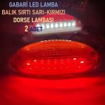 2 Adet Gabari Led Balık Sırtı Dorse Lambası Sarı-Kırmızı 12-24 Volt