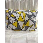 2 Adet Geometrik Fermuarlı Yastık Kılıfı | 50X70 cm | %90 Pamuk - Koyu Sarı
