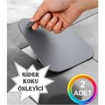 2 ADET GİDER KOKU ÖNLEYİCİ GİDERİCİ KARE SİLİKON BANYO MUTFAK BALKON LAVABO GİDER TIPASI KAPAĞI GRİ