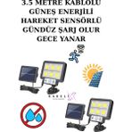 2 Adet Güneş Enerjili Lamba LED Sokak Dış Ortam Solar Bahçe Aydınlatması Su Geçirmez Sensörlü