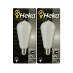 (2 Adet) Heka 6W (46W) 3000K (Sarı Işık) E27 Duylu Soft Led St64 Filament Ampul