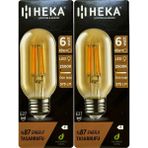 (2 Adet) Heka 6W (48W) 2500K (Günışığı) E27 Duylu (Kalın Duy) Şeffaf LED Ampul - Gün Işığı