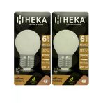 (2 Adet) Heka 6W (48W) 3000K (Sarı Işık) E27 Duylu Soft Led G45 Ampul