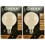 (2 Adet) Heka 9W (67W) 3000K (Sarı Işık) E27 Duylu (Kalın Duy) Led Glop G95 Ampul