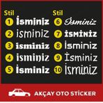 (2 Adet) Isme Özel Sticker Isim Sticker Isme Özel Araba Sticker