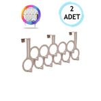 2 Adet Kahverengi Gondol Kapı Arkası Askılık - Çok Amaçlı Kapı Arkası Askılığı