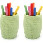2 Adet Kalemlik Yeşil Petek Ofis Gereci 8X8X10CM 400ML