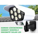 2 Adet Kamera Görünümlü Hareket Sensörlü Uzaktan Kumandalı Solar Bahçe Lambası
