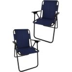 2 Adet Kamp Sandalyesi Katlanır Sandalye Piknik Sandalyesi Plaj Sandalyesi Lacivert - 6456 Ecorce Tube Marron - Polyester