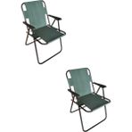 2 Adet Kamp Sandalyesi Katlanır Sandalye Piknik Sandalyesi Plaj Sandalyesi Yeşil. - 6456 Ecorce Tube Marron - Polyester