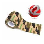 2 Adet Kamuflaj Bant 5cm x4,5Mt Su Geçirmez Elastik Bandaj-No:6