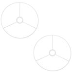 2 ADET | Makrome Avize ve Abajur Başlığı Yapımı için 3,7 mm Kalınlığında Galvanizli Metal Çerçeve | E27 Duy Uyumlu | Kalın, Paslanmaz Metal (Beyaz (Kırık Beyaz), 10 cm)