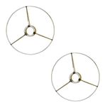 2 ADET | Makrome Avize ve Abajur Başlığı Yapımı için 3,7 mm Kalınlığında Galvanizli Metal Çerçeve | E27 Duy Uyumlu | Kalın, Paslanmaz Metal (BOYASIZ, 38 cm)