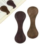 2 adet manyetik deri ayraç, vintage sayfa işaretleme klipsi, deri, çift taraflı kitap ayracı, kişiselleştirilmiş, öğretmenler, öğrenciler için hediyeler (kahve rengi, kahverengi)