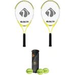 2 Adet Max Joys 19 Inç Çocuk Tenis Raketi + 2 Adet Tenis Çantası + 3 Adet Expert Seviye Maç Topu - Sarı