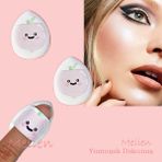 2 Adet Mini Kozmetik Puf Parmak Yüz Makyaj Sünger Göz Altı Kapatıcı Kuru Islak Bez Süngeri Concealer - Beyaz