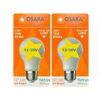 (2 Adet) Osaka 12Volt 10W (75W) Beyaz Işık (6500K) E27 Duylu (Kalın Duy) Led Ampul
