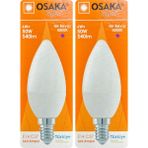 (2 adet) Osaka 6W (50W) Günışığı (4000K) E14 Duylu (Ince Duy) LED Mum Ampul - Gün Işığı