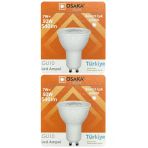 (2 Adet) Osaka 7W (50W) Beyaz Işık (6500K) Gu10 Duylu Led Spot Ampul