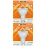 (2 Adet) Osaka 9W (70W) Beyaz Işık (6500K) Gu10 Duylu Led Çanak Ampul