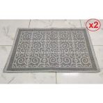 2 ADET Pamuklu Bukle Lüks Kilim (50x80)-Spiral Gri