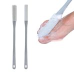 2 adet parmak arası temizleme fırçası – duşta ayak fırçası, 39,9 cm uzun saplı ayak fırçası, silikon ayak fırçası, yumuşak cilt, peeling, losyon, yaşlılar için aplikatör