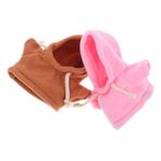 2 Adet Peluş Ayı Giysileri Karikatür Şapkalar Kabarık Tavşan Hayvan Kıyafetleri Doldurulmuş Oyuncak Kapüşonlular Peluş Peluş Bebek Oyuncak Kazak Hayvan Kazak Hayvan Peluş Bebek Bez Abaodam