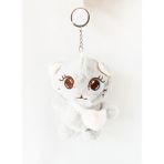 2 Adet Peluş Kedili Anahtarlık - 13 cm - Gri - Doğum Günü Hediyesi - Çanta Süsü - Oyuncak - 0315 Gri