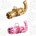 2 ADET PEMBE GOLD ÇOKLU KÖPÜK ATAN KÖPÜK TABANCASI VIP BUBBLES GUN PİLLİ BALONCUK TABANCASI 20X7 CM