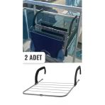 2 Adet Petek Üstü Çamaşır Kurutmalık - Balkon Kurutmalık Askısı