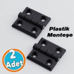 2 Adet Plastik Yaprak Menteşe 50X50 mm Kalınlık Dayanıklı Dolap Çekmece Kapak ve Mobilya Menteşe - Siyah