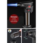 2 Adet Pürmüz Doldurulabilir Çakmak 1300 C Torch Depolu Orta Boy Siyah