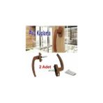 2 Adet PVC Kaplama Pimapen Pencere Kapı Kolu Seti Kahverengi