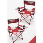 2 Adet Qufi Desenli Katlanır Kamp Piknik Sandalyesi Rejisör Koltuğu Kırmızı - 6456 Ecorce Tube Marron - Polyester