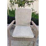 2 Adet Rattan Arkalıklı Sandalye Minderi (Kalınlık 4Cm)-Primer Bej