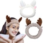 2 adet saç bandı, kozmetik, mercan polar makyaj saç bandı, elastik, kozmetik, alın bandı, geniş kenarlı mercan keçesi, yıkama, yüz, baş sargısı, duş, cilt bakımı, makyaj, spor için (beyaz + kahve)