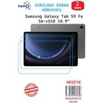 2 ADET Samsung Tab S9 FE X510 10.9" Tablet Tam Uyumlu Ekran Koruyucu Cam Nano HD Esnek Kırılmaz
