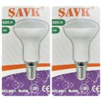(2 Adet) Şavk 6W (37W) Sarı Işık (3000K) E14 Duylu (İnce Duy) Led R50 Ampul