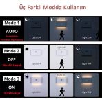 2 Adet Sensörlü Aplik Gece Lambası Şarjlı Mıknatıslı Hero Led Beril Merdiven Koridor Aydınlatma (2)