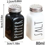 2 Adet Set Tuz ve Biber Çalkalayıcılar Cam Set Tuzluk Cam Baharat Kavanozları Siyah ve Beyaz Mutfak Dekorasyon Için Işaretleri ile (Yurt Dışından) - Pepper Shakers - Renkli