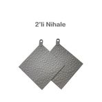 2 Adet Silikon Yanmaz Taş Desenli Nihale, Çaydanlık, Tencere Altlığı, Gri 16X16Cm