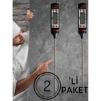 2 Adet Siyah Renk Dijital Gıda Yemek Termometresi Yemek Isı Ölçer - Termometreler - 2 Yıl